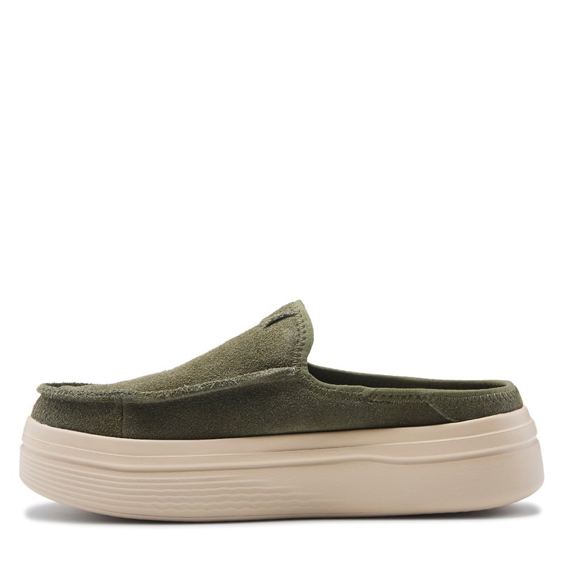 Women's Austin Lift Classic Mule Shoes (Moss Green Suede)