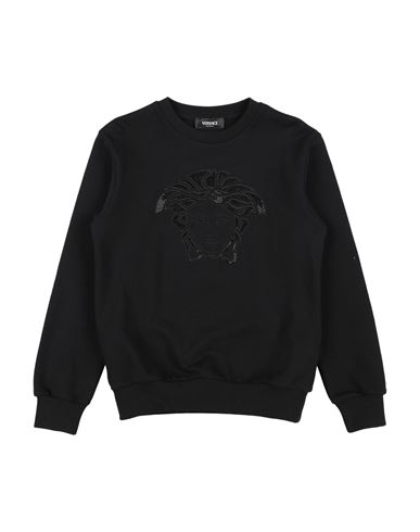 Kid Girl Sweatshirt Black Size 10 Cotton, Viscose, Polyester, Glass, Crystal