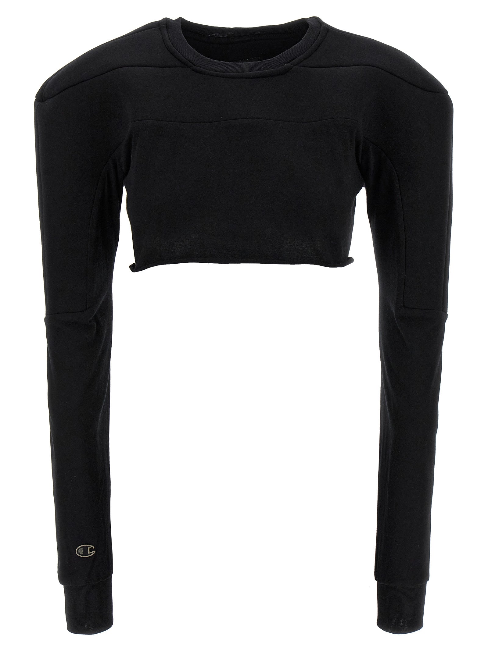 Organic Cotton with Scuba Fabric Insert Crop Top — Black