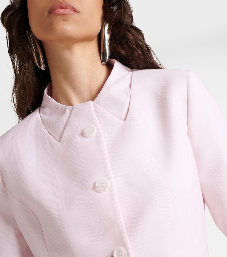 Trompe l'oeil cropped virgin wool jacket