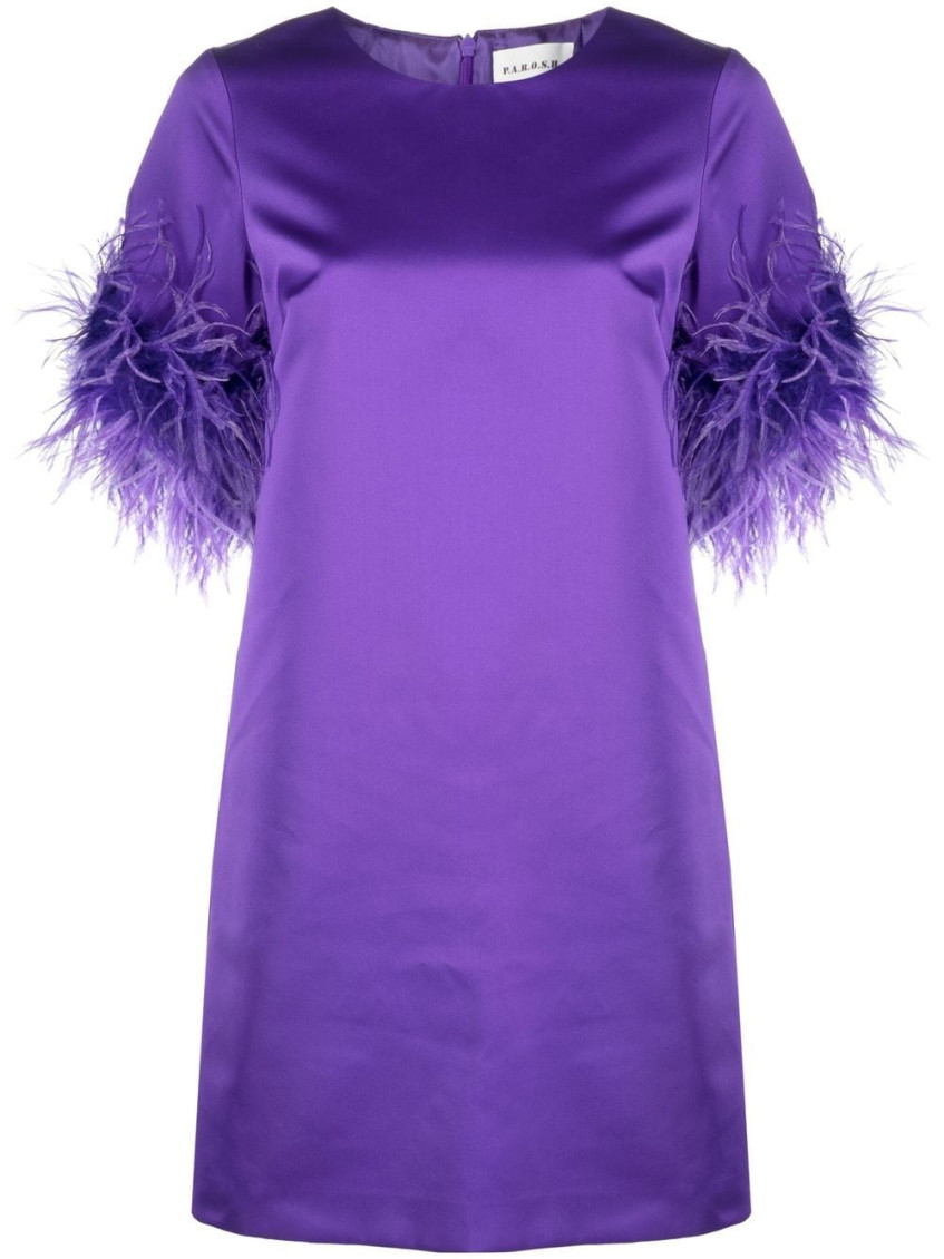 - Feathered Mini Dress