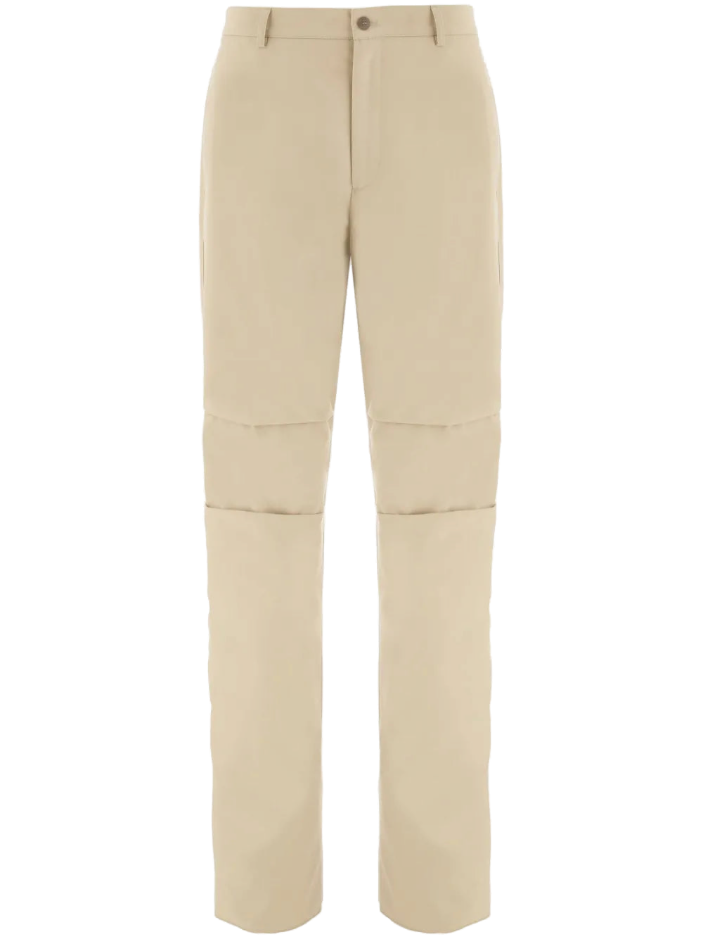 Logo-Patch Cotton Trousers — Beige
