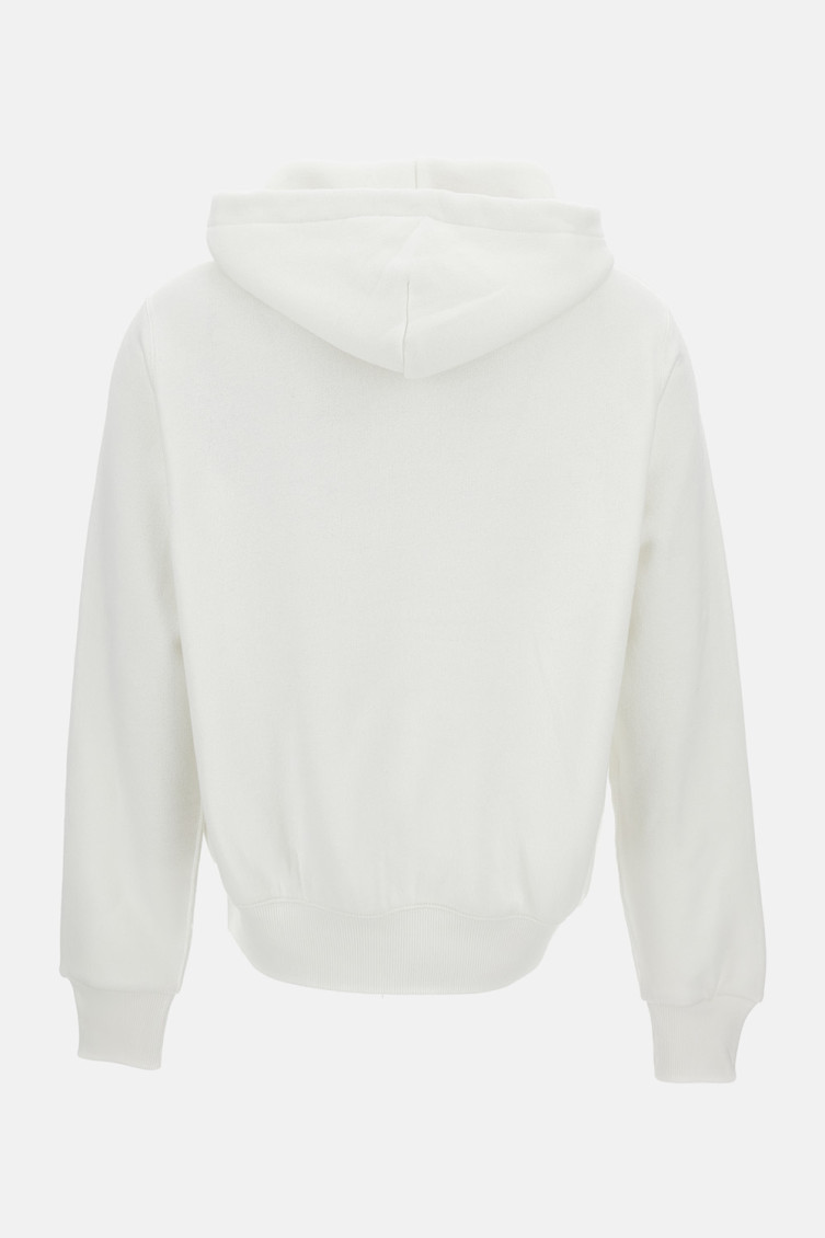 White Logo Zip-Up Hoodie