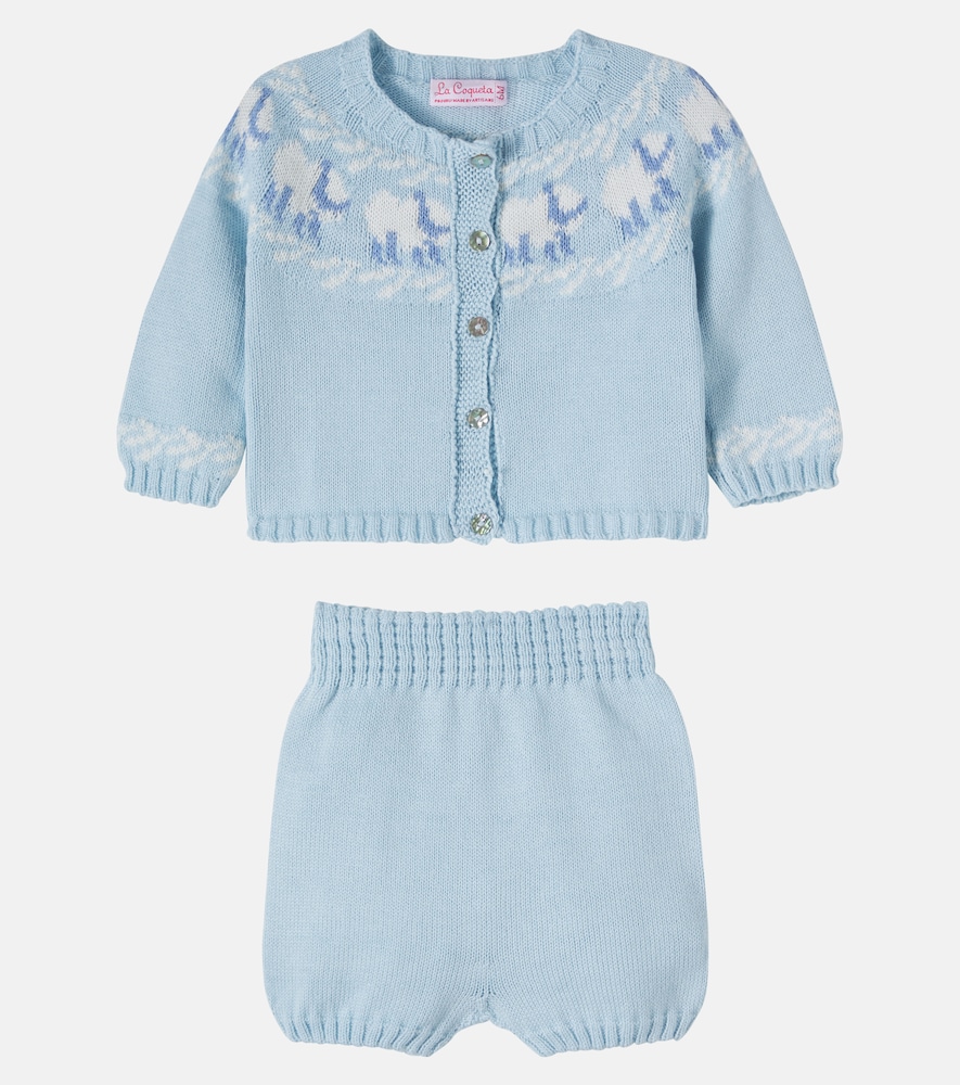 Baby Cordero cardigan and shorts set