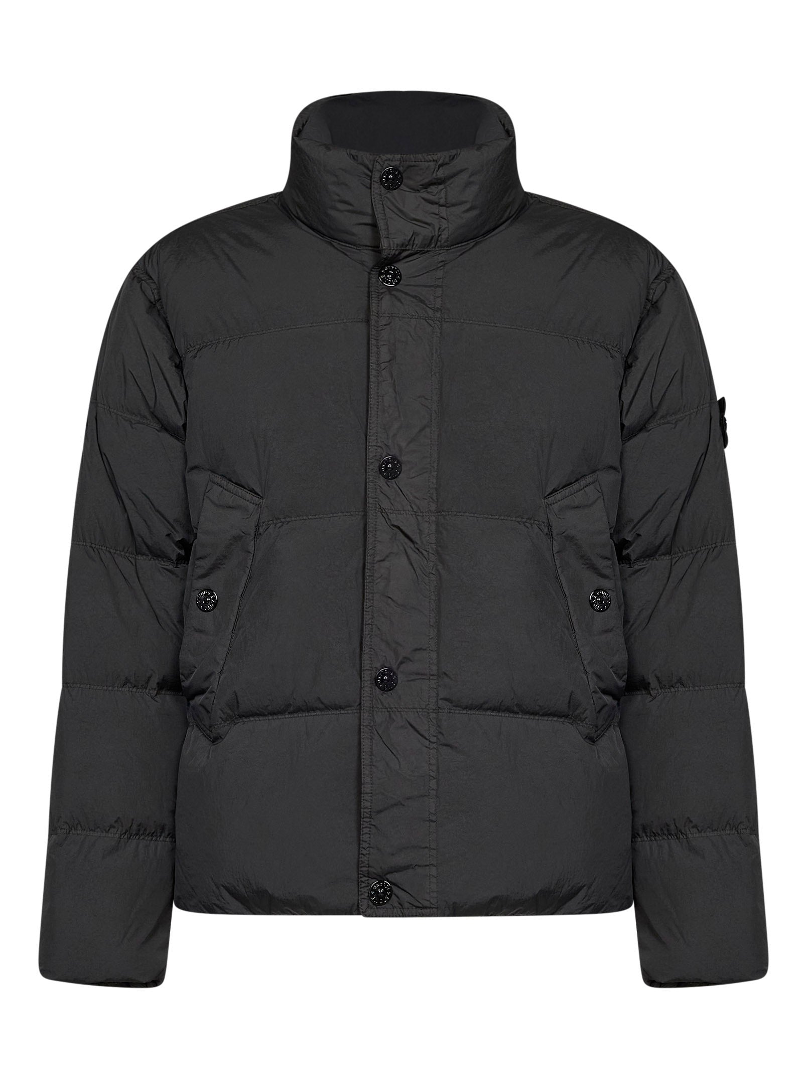 Crinkle Reps Recycled Nylon Down Jacket — Gray