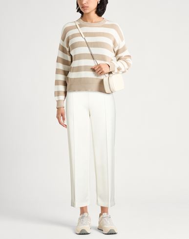 Woman Pants Cream Size 8 Polyester, Elastane