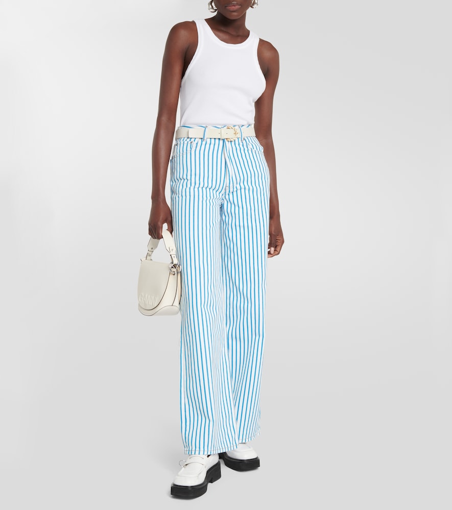 Ganni Magny striped high-rise straight jeans