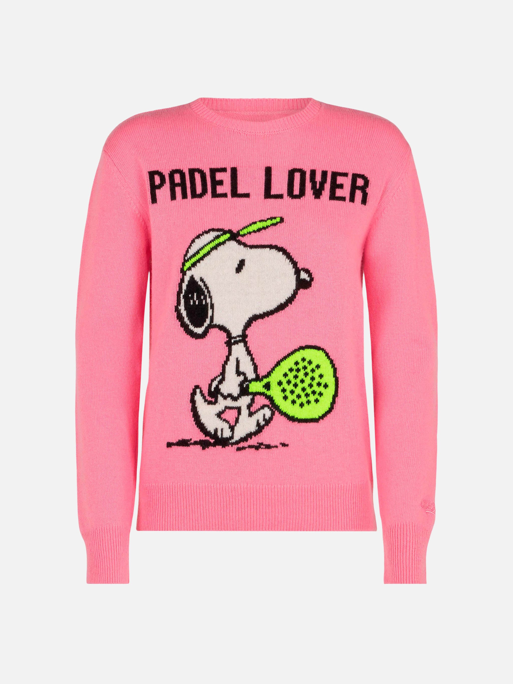 New Queen Pink Sweater With Snoopy Padel Lover Print Special Edition - Women