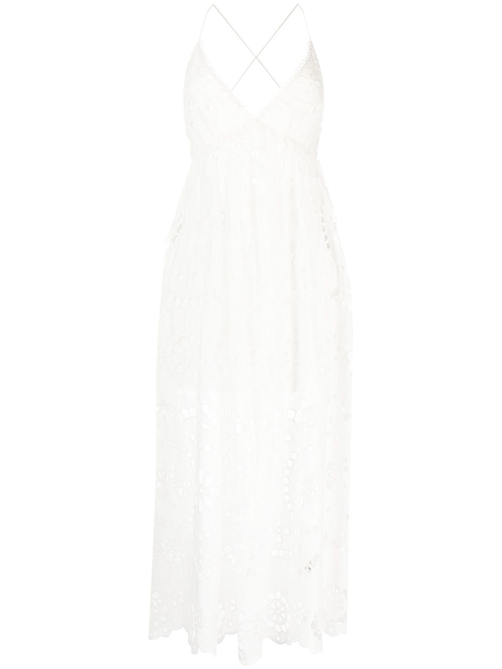 Lexi embroidered slip dress - White