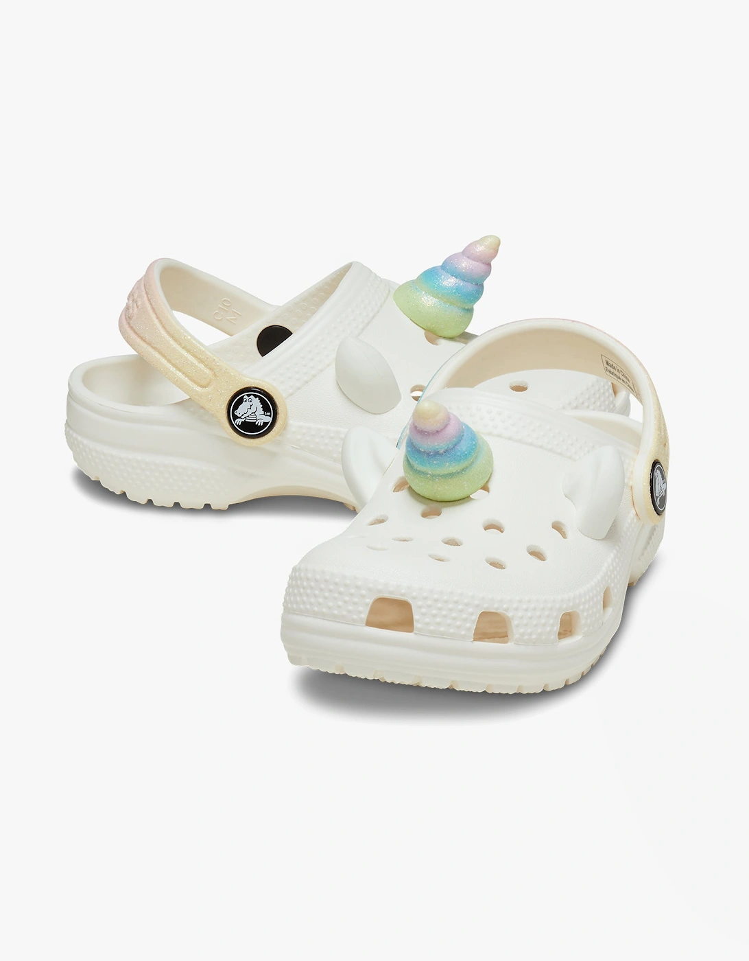 Crocs 209701- CLASSIC IAM RAINBOW UNICORN Unisex Kids Clogs Chalk - White - : small kid