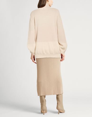 Woman Turtleneck Beige Size 6 Wool, Alpaca wool, Polyamide, Silk, Cashmere