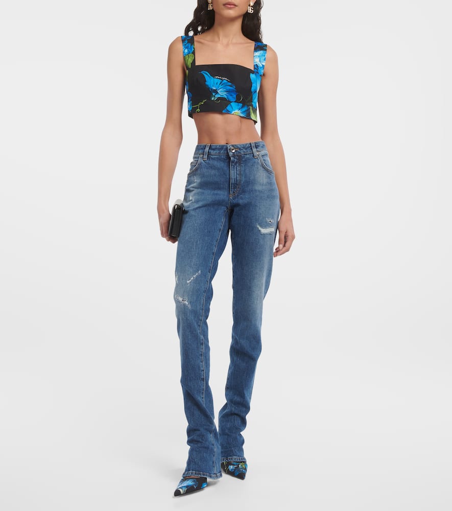 High-rise flared jeans