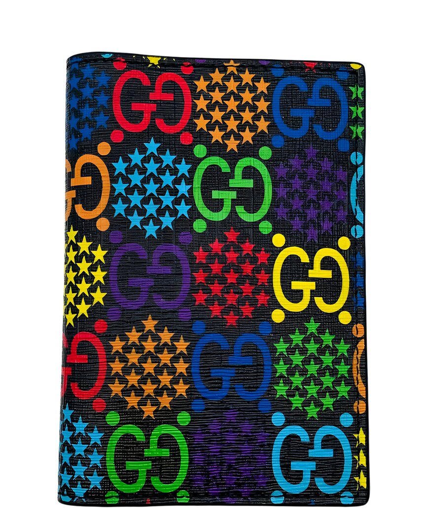 GG Supreme Canvas & Leather Passport Holder