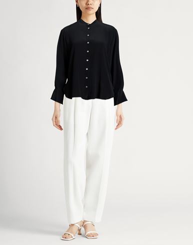 Woman Shirt Black Size 10 Acetate, Silk