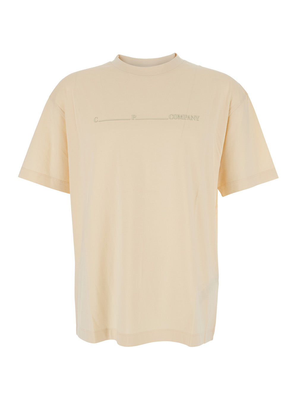 Logo-Embroidered Cotton T-Shirt — Beige