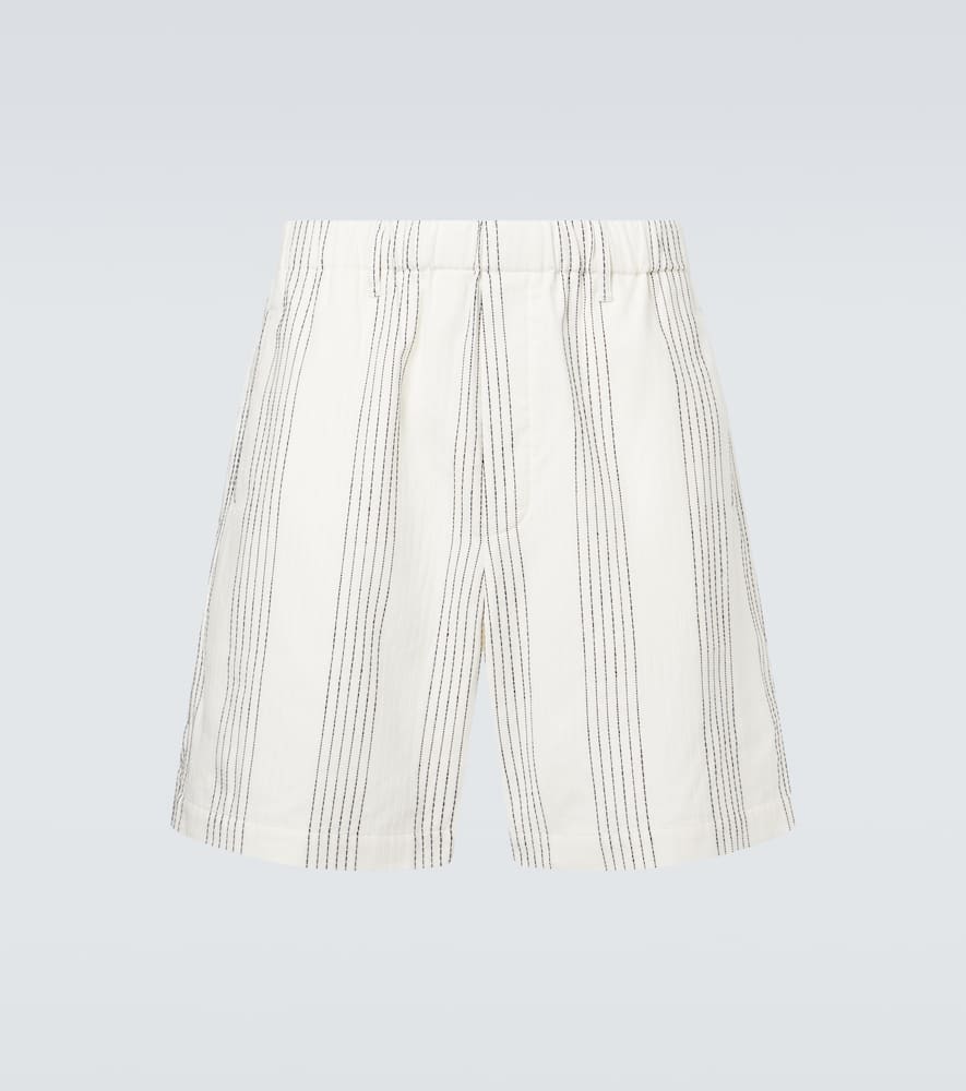 Kantha striped cotton Bermuda shorts