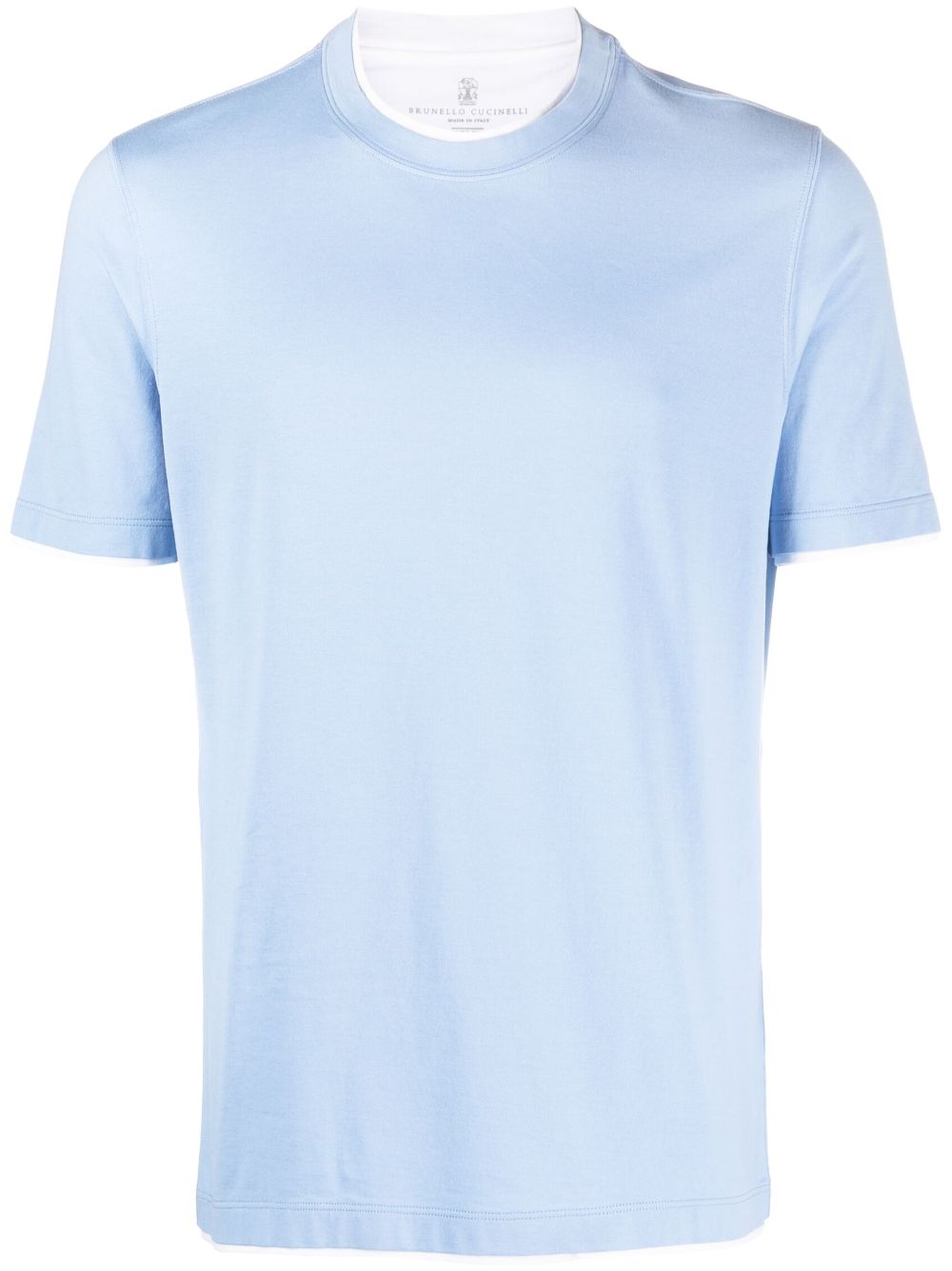 Crew-neck cotton T-shirt - Blue