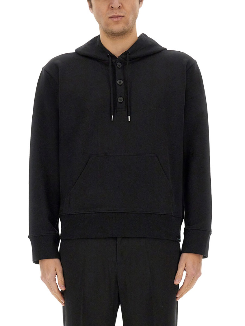 Black Logo Hood Sweatshirts
