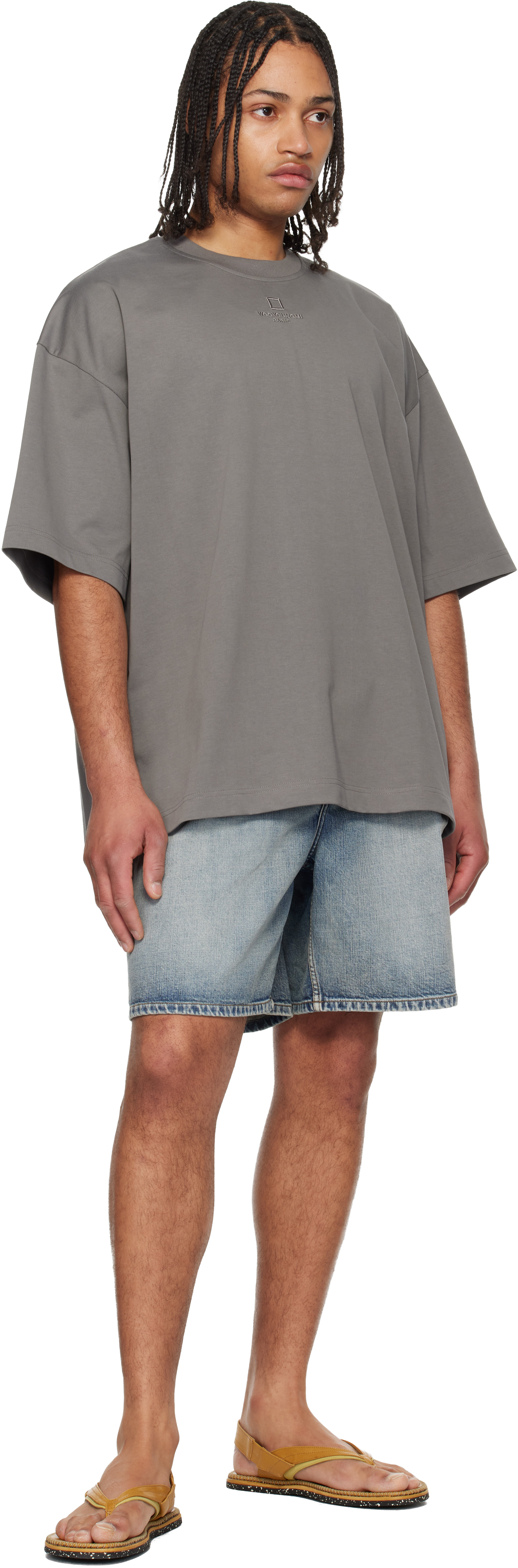 Gray Cotton Over Size T-shirt