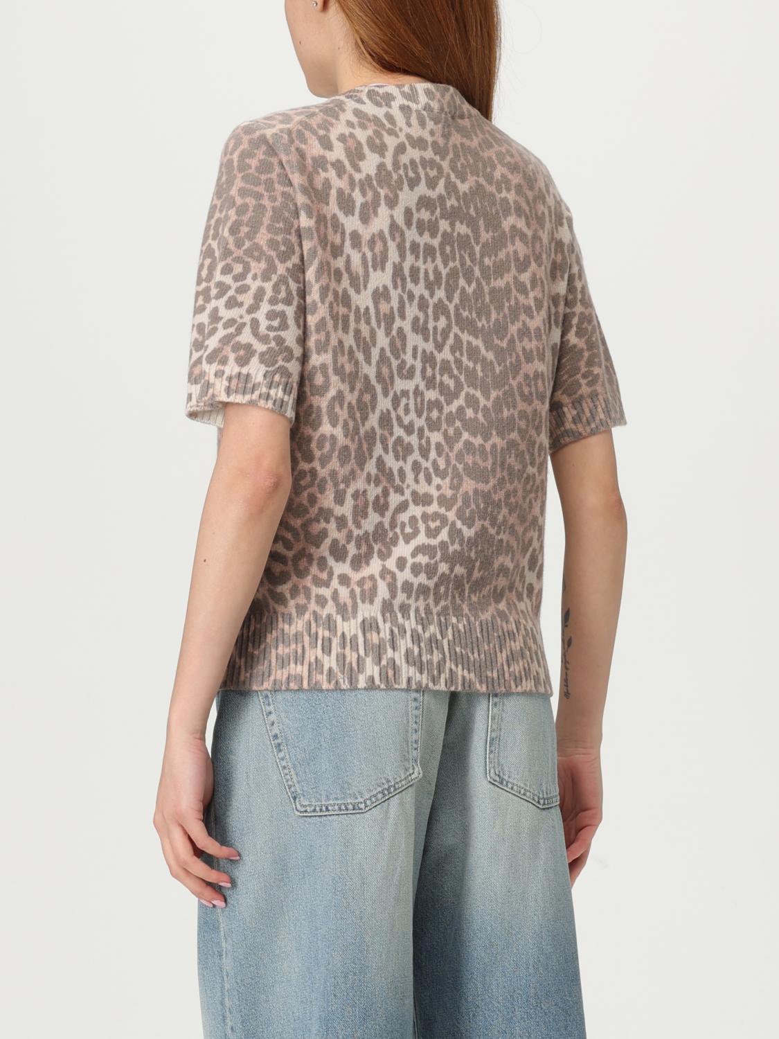 GANNI intarsia-knit logo T-shirt - Neutrals