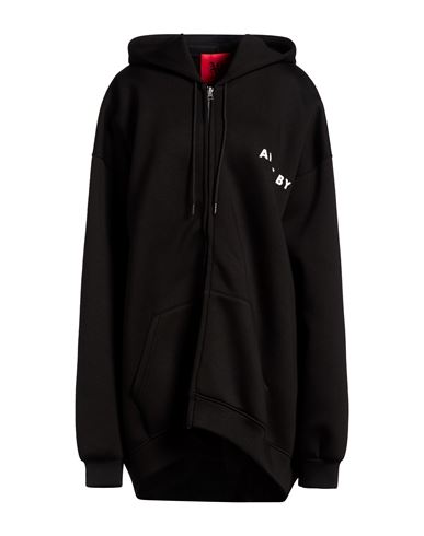 Woman Sweatshirt Black Size M Viscose, Elastane