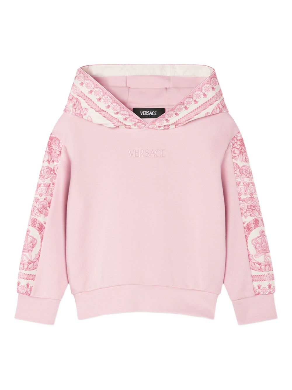 Barocco-detail hoodie - Pink