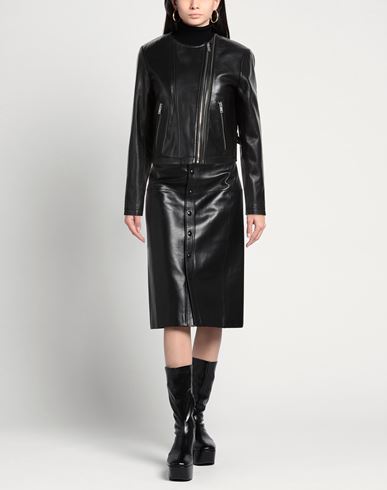 Bella Collarless Woman Jacket Black Size M Sheepskin