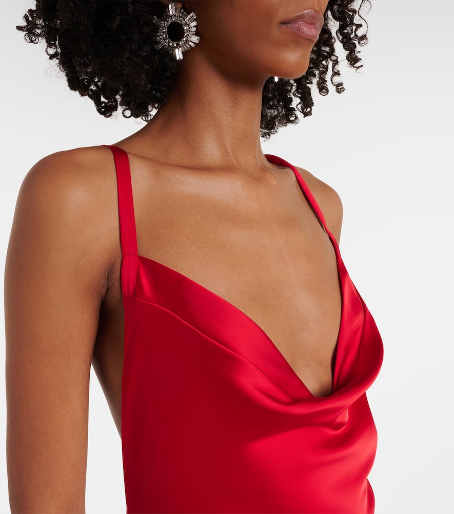 Norma Kamali Open-back satin gown