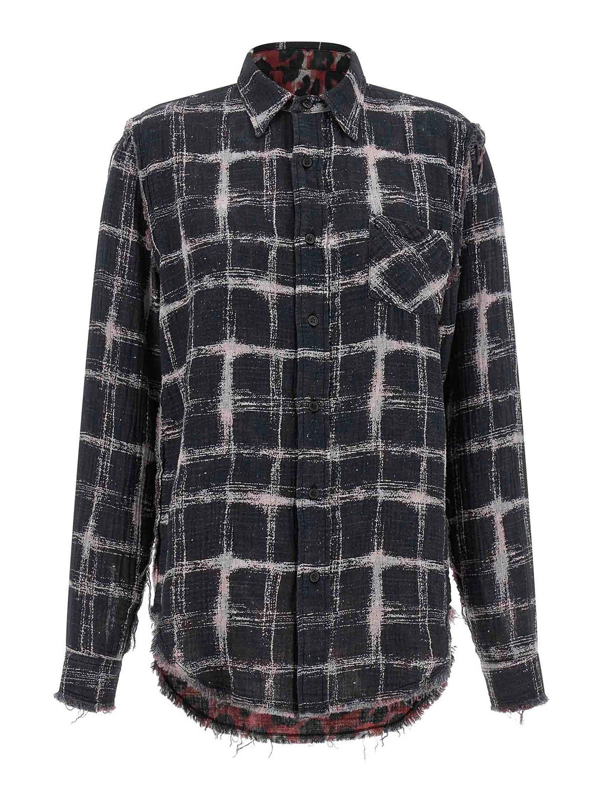 Fringed Hem Reversible Shirt