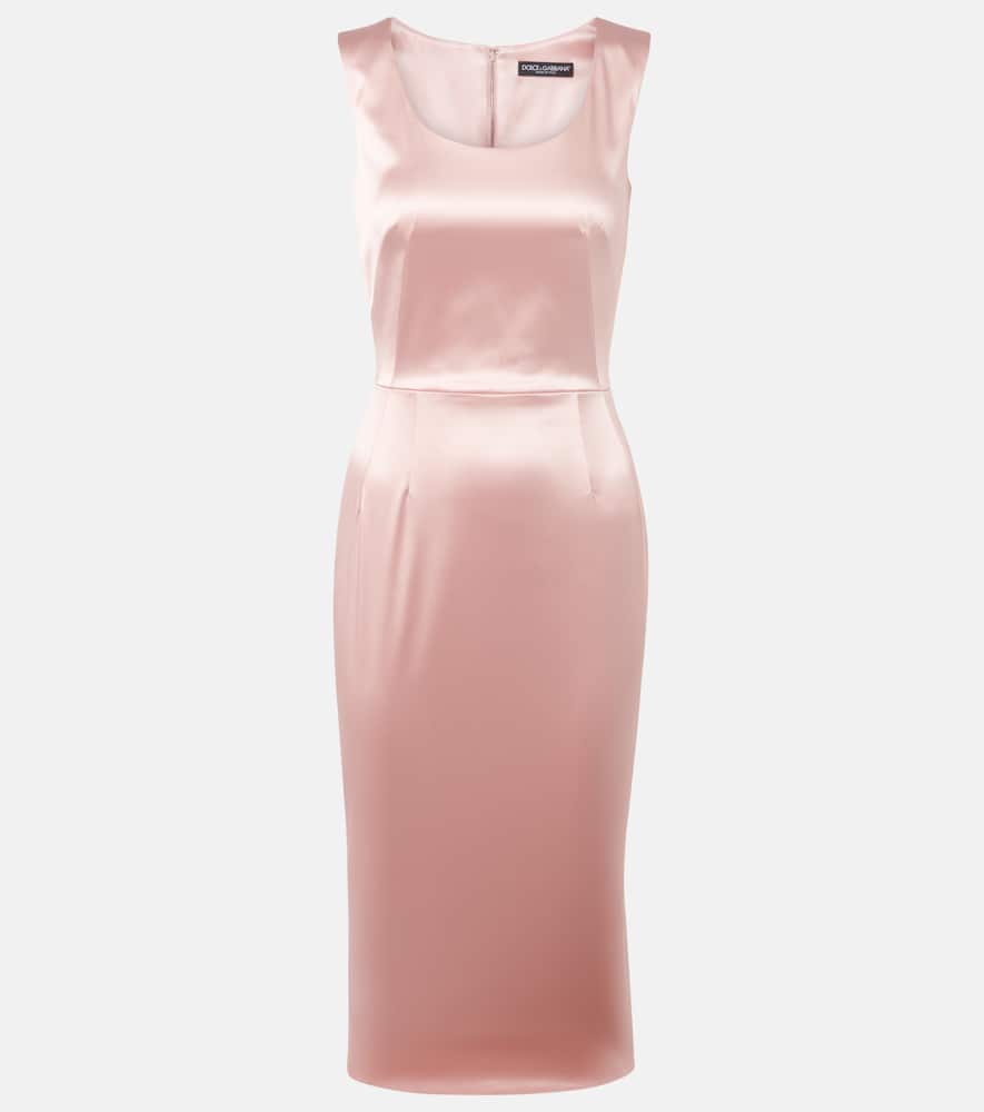 Ruched satin midi dress