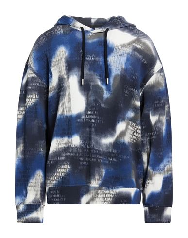 Man Sweatshirt Navy Size XL Cotton, Elastane