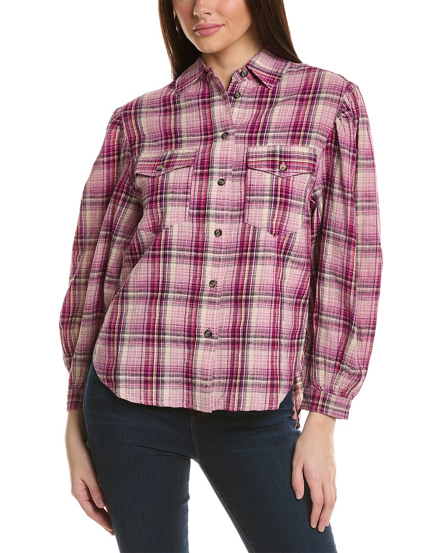 Etoile Checked Linen-Blend Blouse