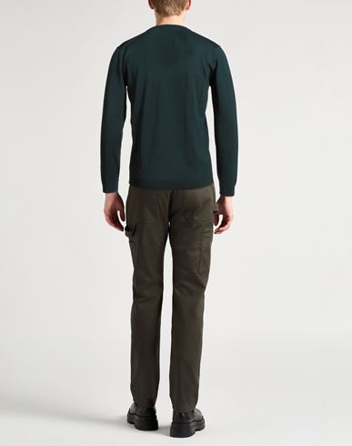 Man Sweater Dark green Size 36 Merino Wool