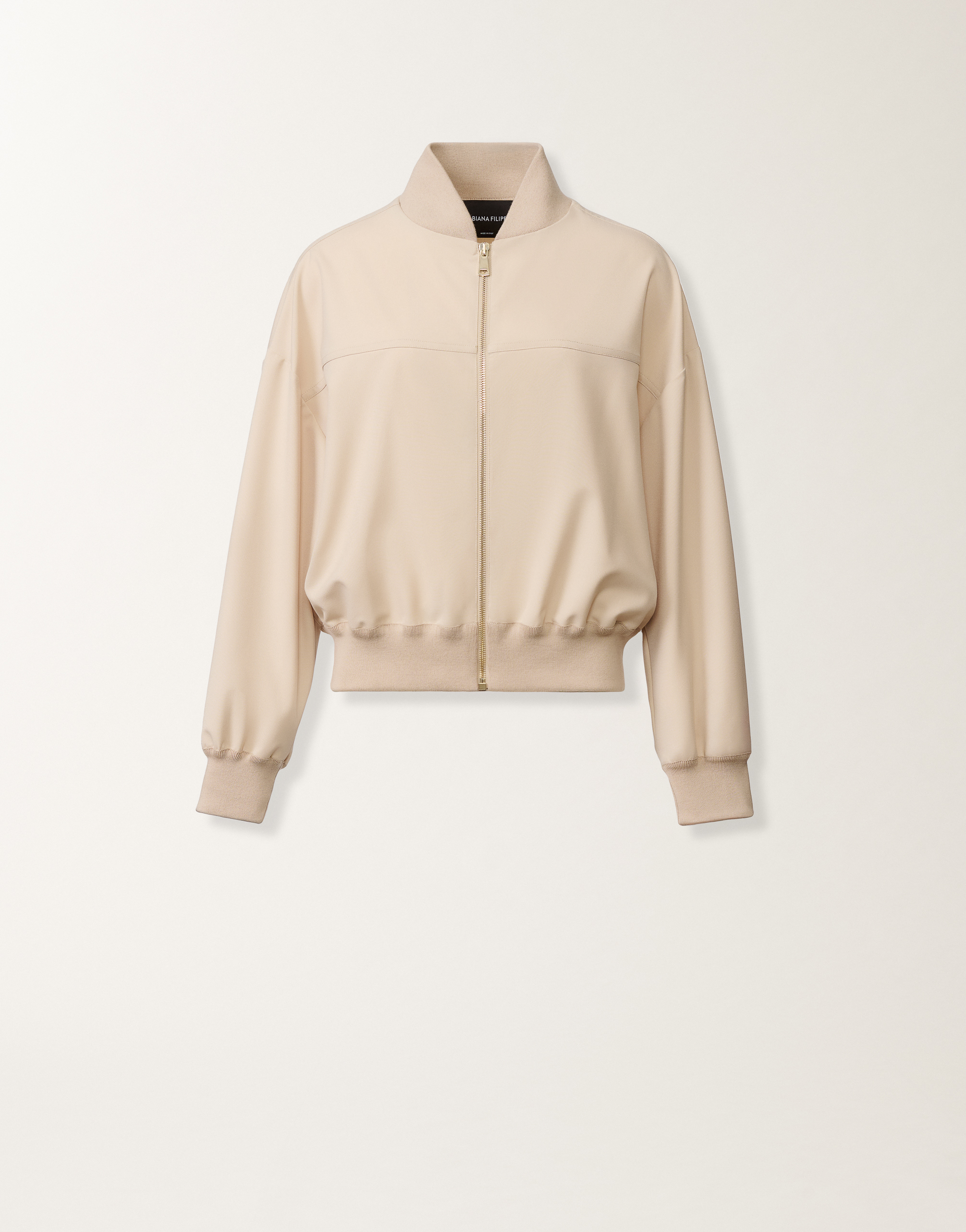 Techno tailoring bomber jacket, nude