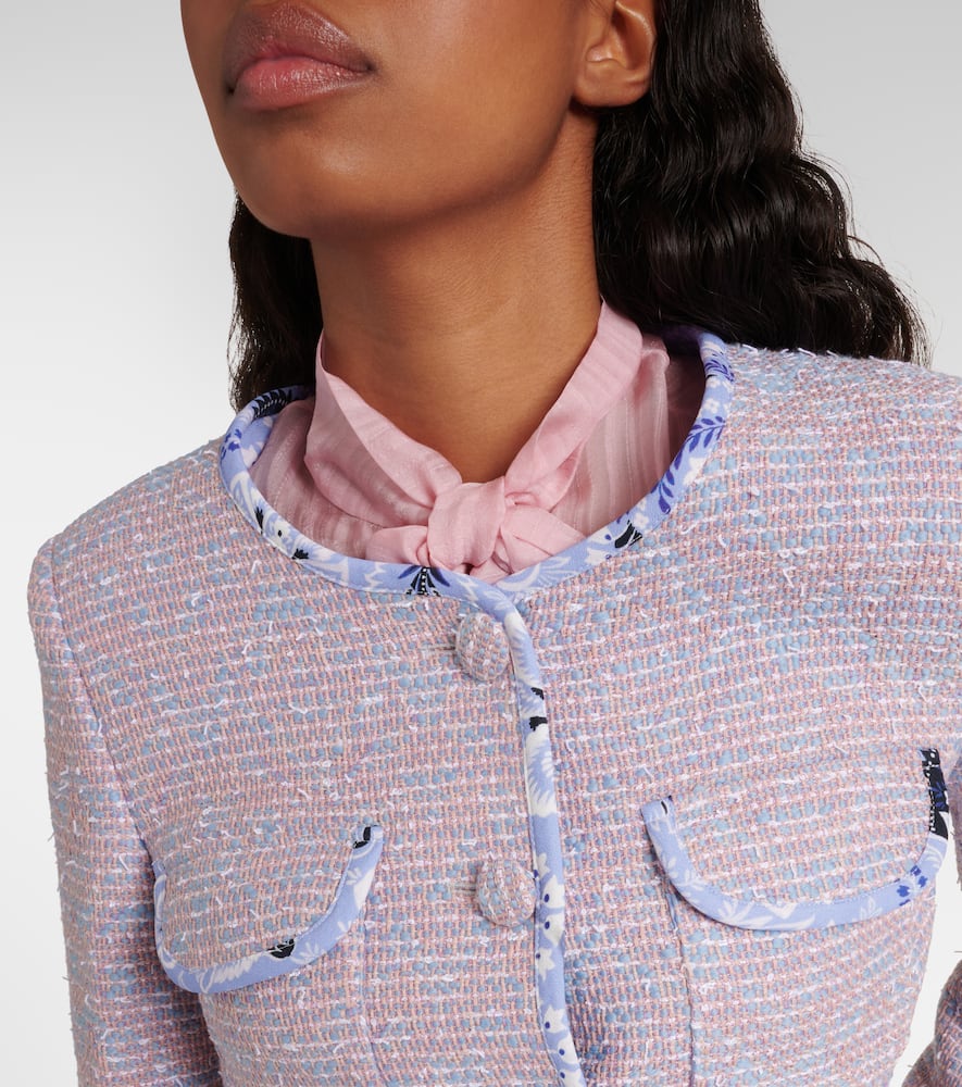 Checked wool-blend tweed jacket