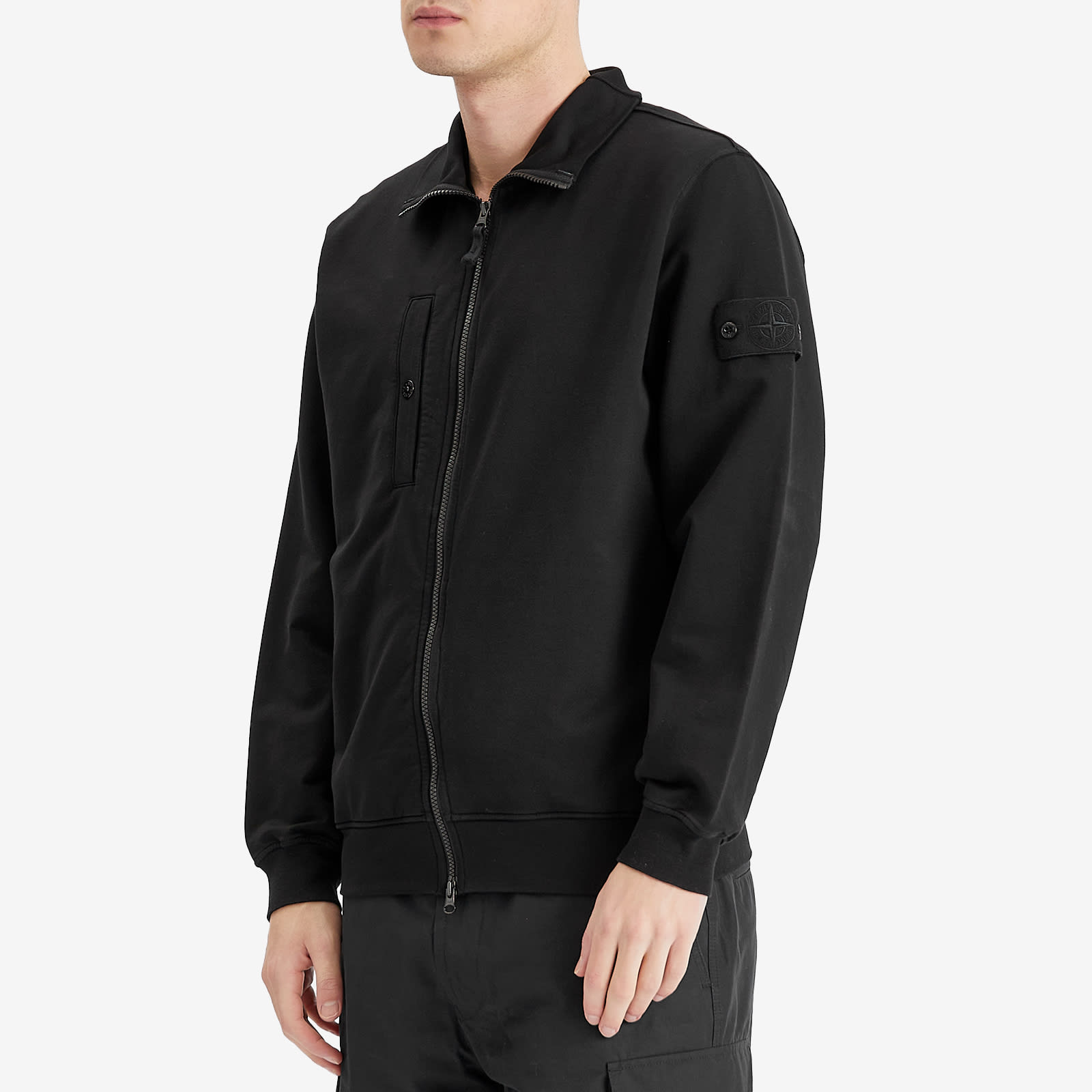 Men's Ghost Piece Full Zip Sweatshirt in Black