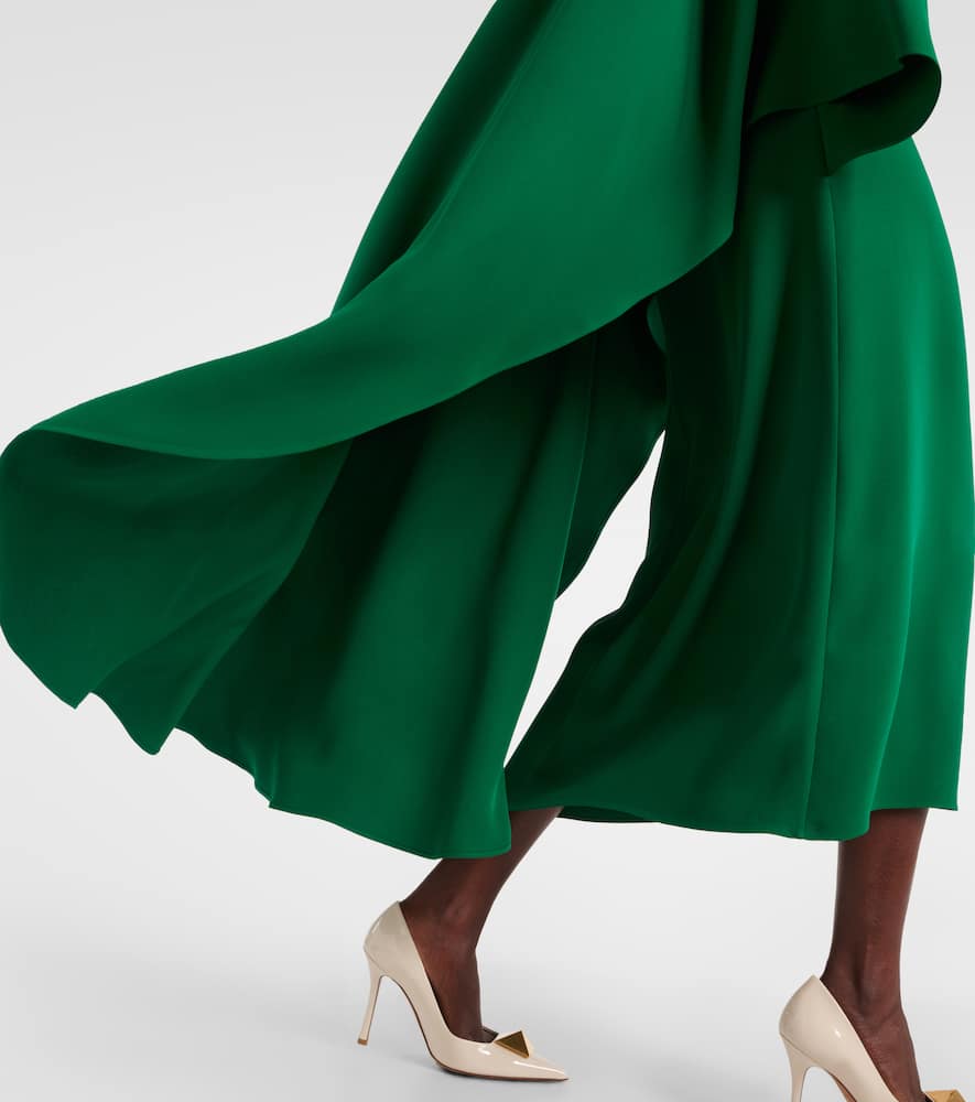 Caped silk midi dress