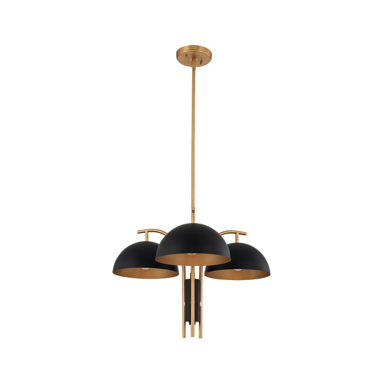 Marcel 3-Light Chandelier in Matte Black with New Bra