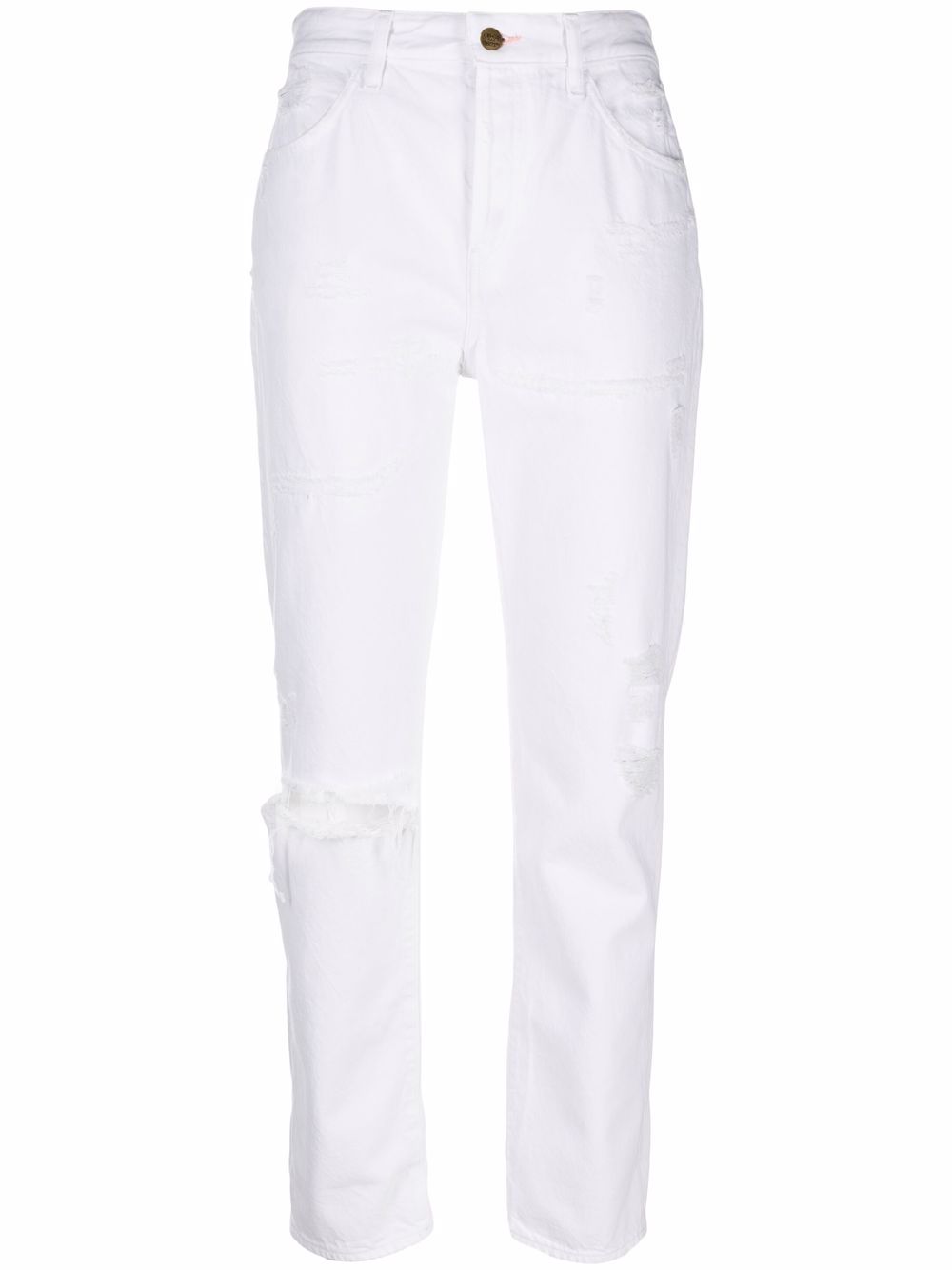 Slim-cut ripped jeans - White