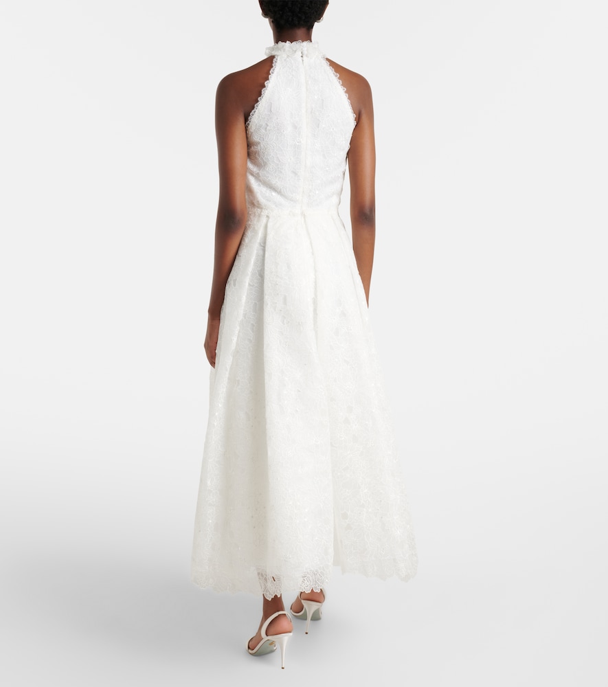 Lavinia embroidered organza cocktail dress