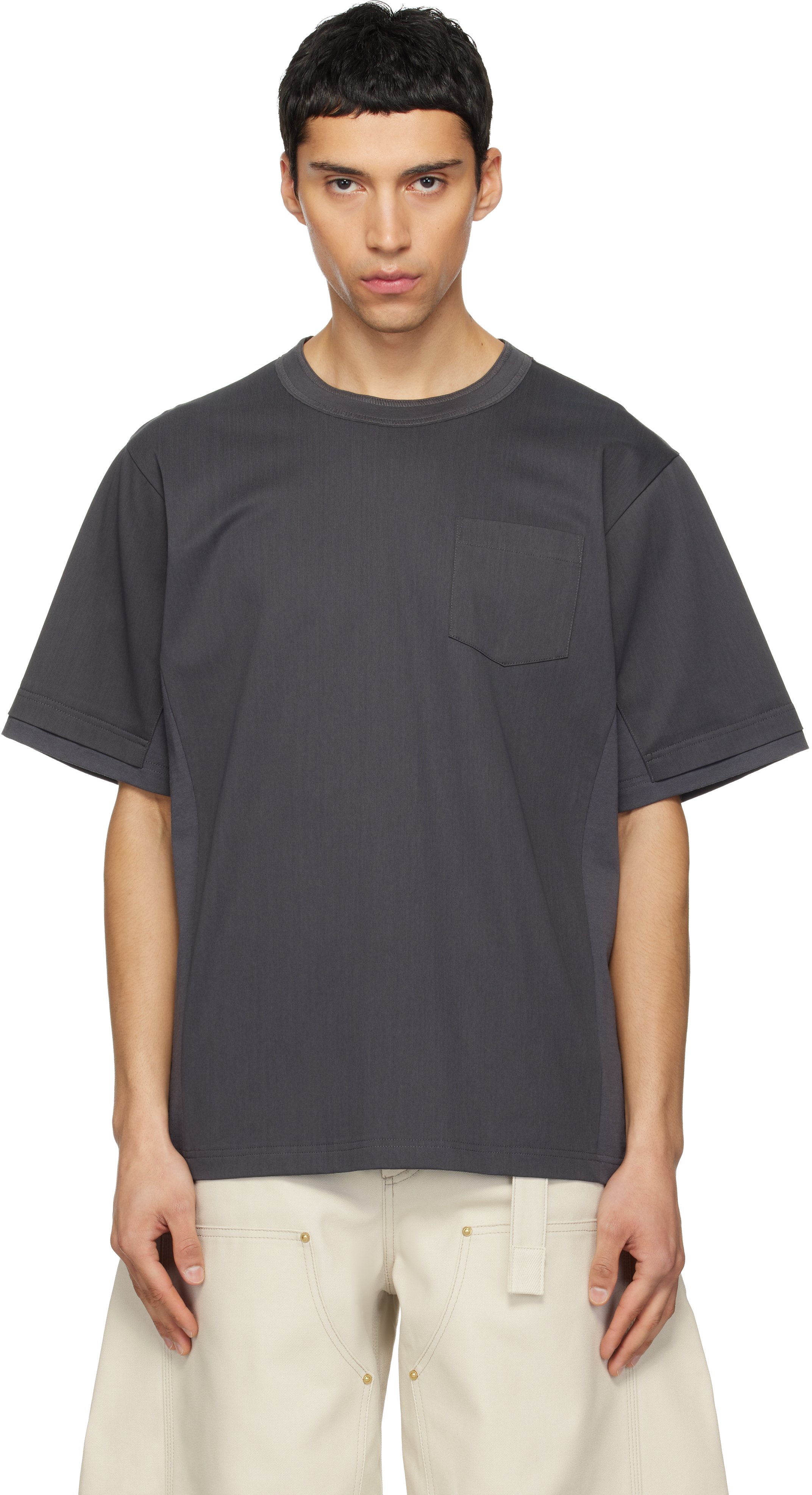 Gray Cotton Jersey T-shirt