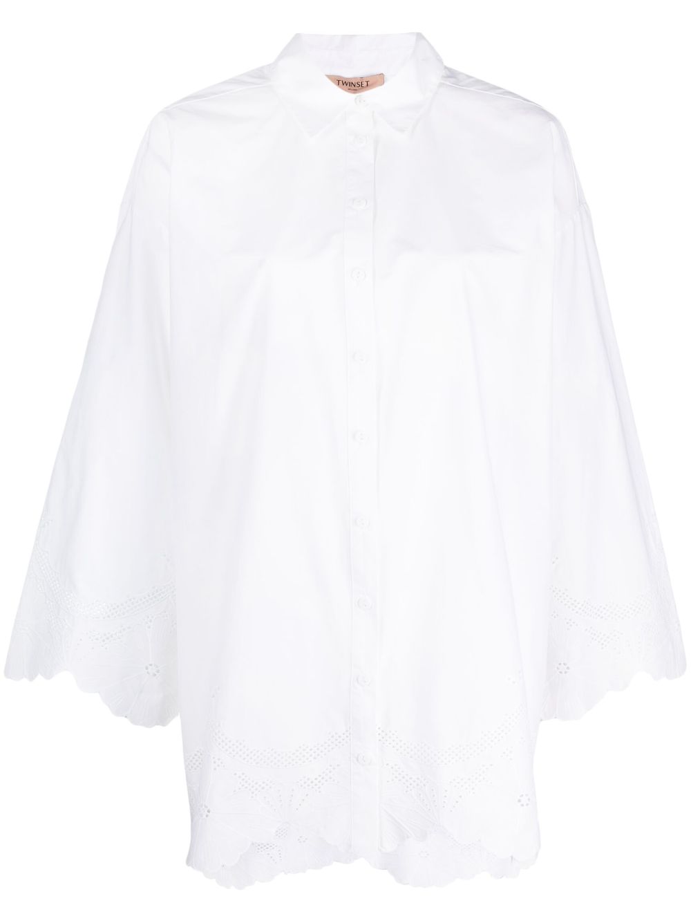 Scalloped-edge poplin shirt - White