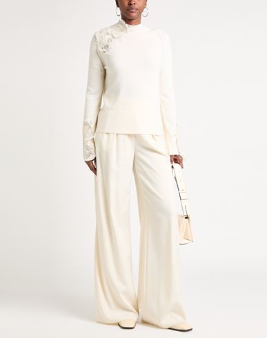 Woman Turtleneck Cream Size 10 Virgin Wool