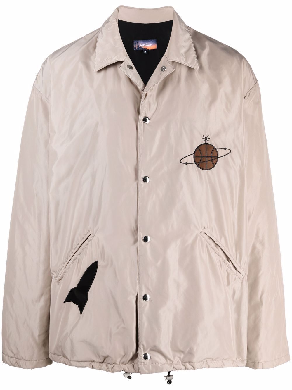 Patch-detail shirt jacket - Neutrals