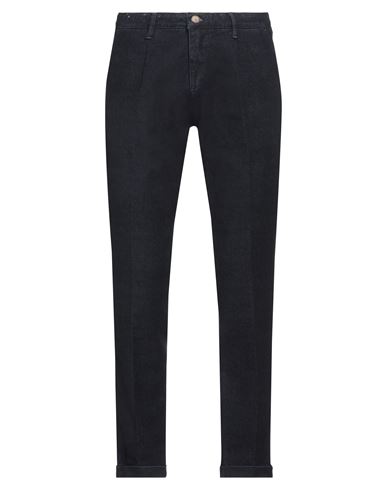 Man Pants Navy Size 38 Cotton, Elastane