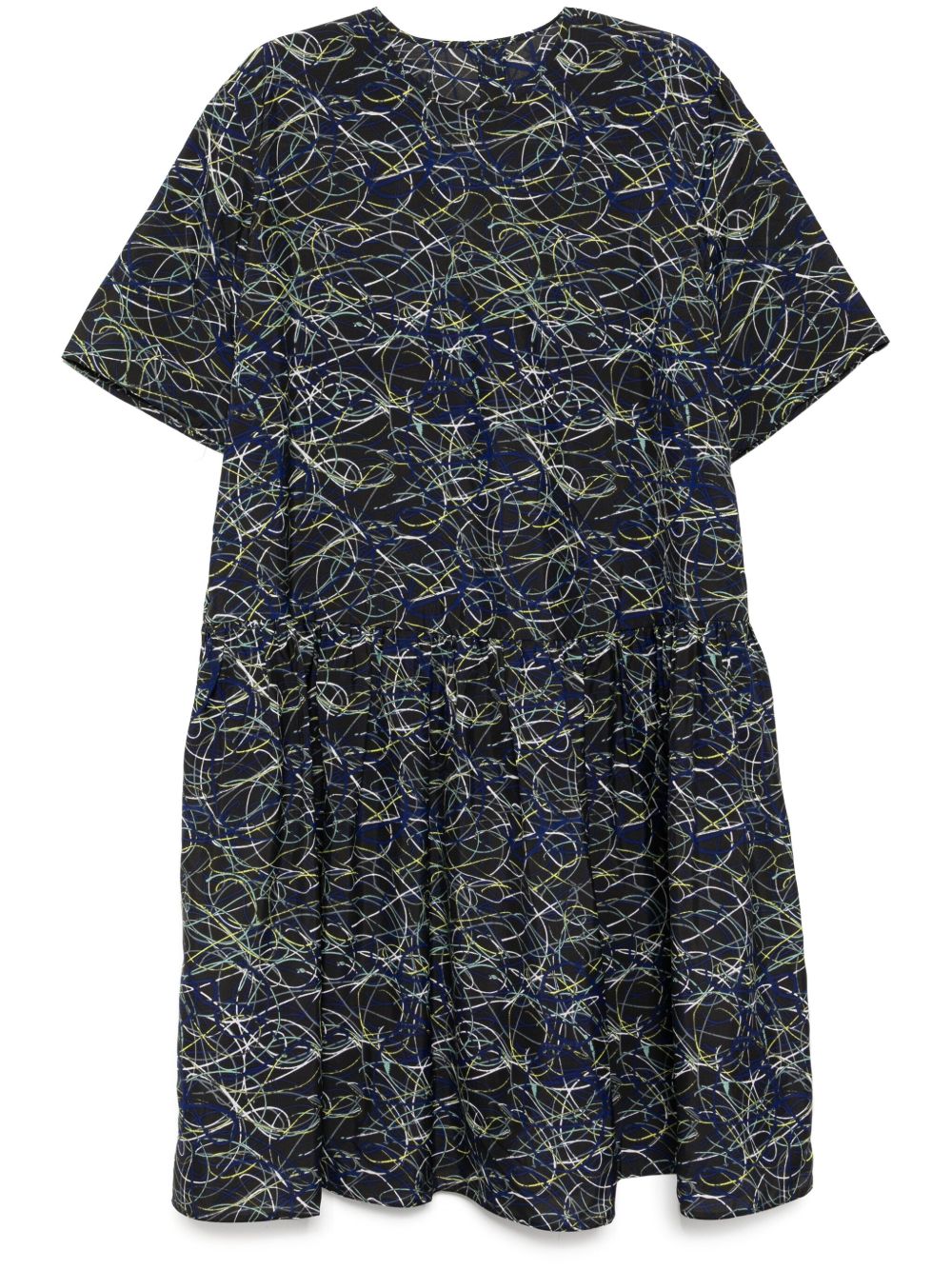 All-over graphic print dress - Black