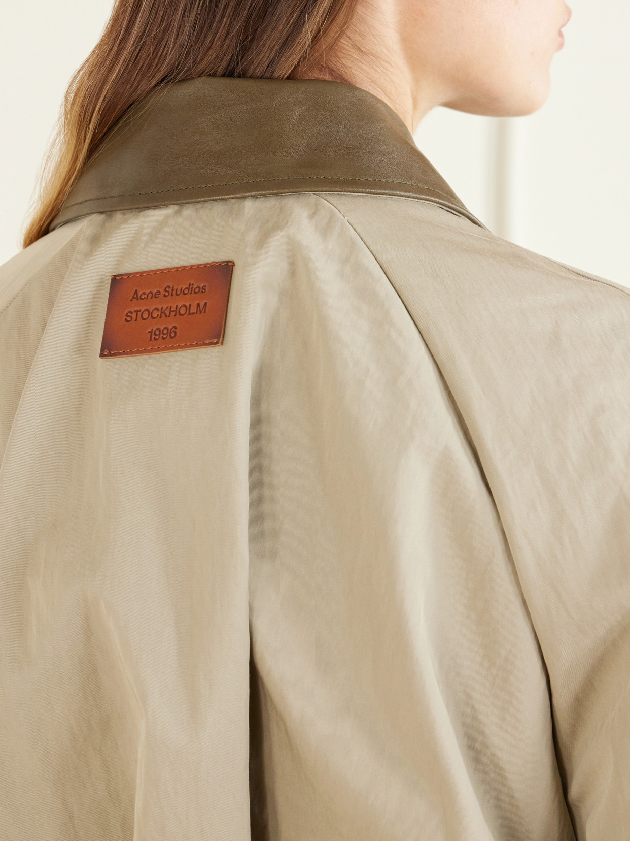 Ofelia Belted Leather-trimmed Cotton-blend Trench Coat - Neutrals