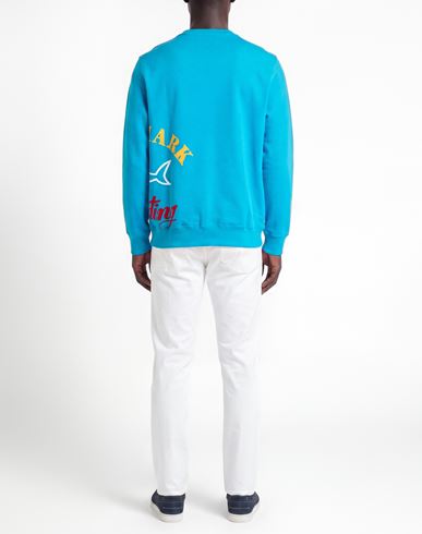 Man Sweatshirt Azure Size L Cotton
