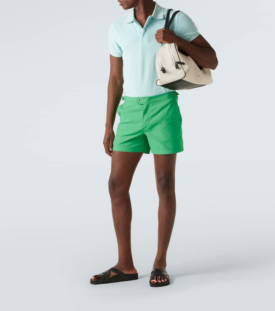 Cotton-blend terry polo shirt