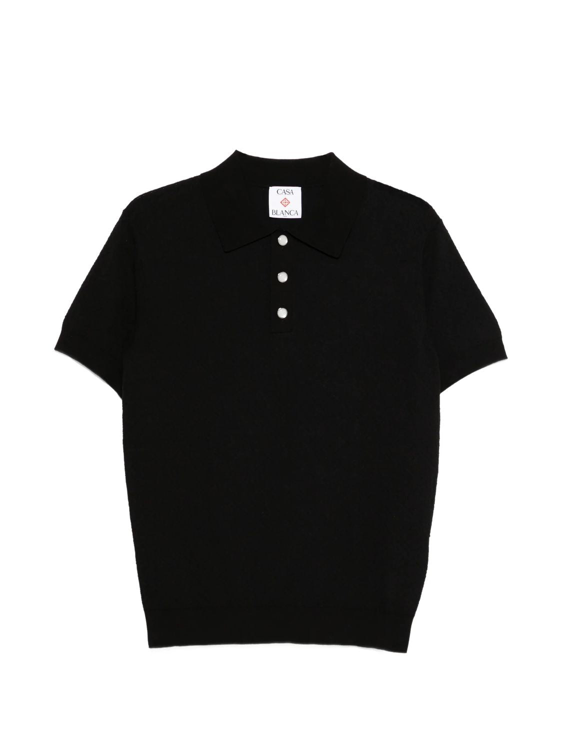Pointelle Monogram Short Sleeve Polo Shirt